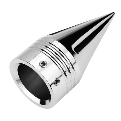 CNC Spike Motorcycle Front Axle Nut Covers Caps 3.6" – Fits Harley Touring Street Glide Road King Electra Glide Tri Glide 2008-Later, Black & Silvery
