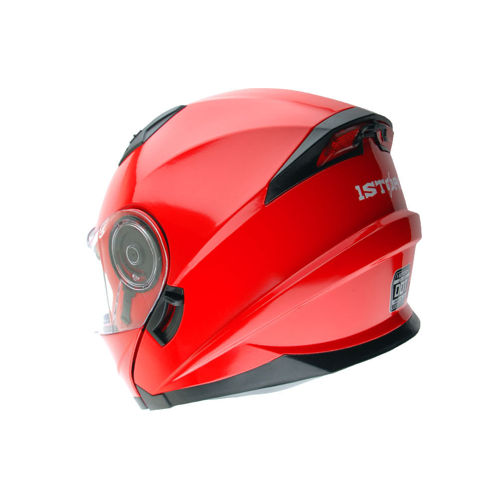 Motorcycle Modular Full Face Helmet Flip Up Dual Visor Sun Shield with Optional LED Tail Light 3 Modes Removable Washable Interior, Multiple Colors S M L XL — Modular901