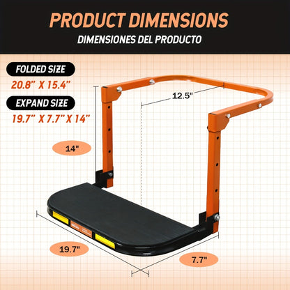 Tire Step Foldable Anti-Slip Thickened – 300 / 500 / 650 lb Capacity Adjustable Height for Truck SUV Trailer Maintenance, Fits Tires Up to 13.5" Wide, Portable