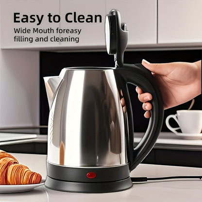 Electric Kettle 2L Stainless Steel Double-Wall Design with LED Indicator, Auto Shut-Off and 360-Degree Base