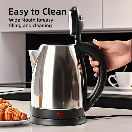 Electric Kettle 2L Stainless Steel Double-Wall Design with LED Indicator, Auto Shut-Off and 360-Degree Base
