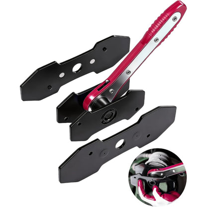 Brake Caliper Compression Tool Set – Quad Disc Piston Ratchet Press with 4 Spreader Plates, Car Brake Pad Retractor Compressor for Brake Pump Adjustment, Automotive DIY Repair