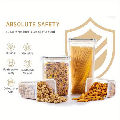 Pantry Jar Food Storage Organizer with Flip-Top Lids, Dishwasher-Safe Plastic and Six Set Sizes