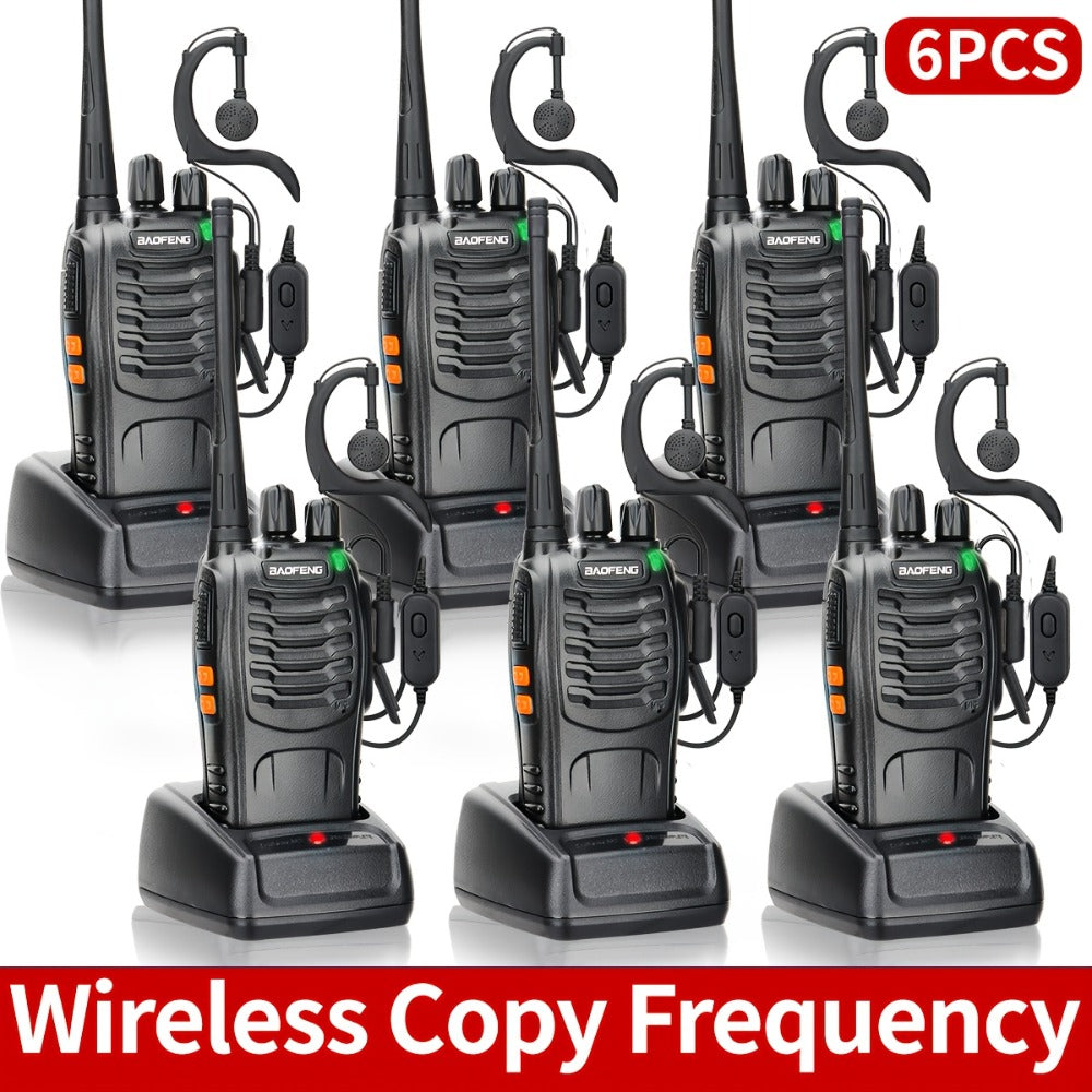 Baofeng Long Range Walkie Talkies for Adults with Earpieces 16 Channel Rechargeable Two Way Radio VOX Flashlight for Camping Hiking Skiing Cruise Family Adventure Available in 1 2 4 6 8 10 Pack
