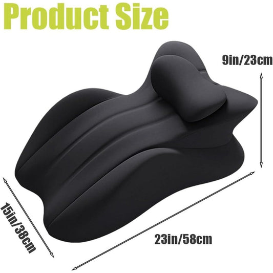 Wedge Pillow for Couples – Ergonomic Intimacy Support & Back Relief Cushion, Low-Profile Bedroom Bolster, Black