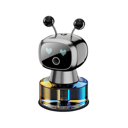 Robot Car Air Freshener Auto Spray – AI Dynamic Expression, 4 Fragrance Gears, Car Start/Stop Trigger, 5 Scents, Cool Vent Clip Car Decoration Gift for Men & Women