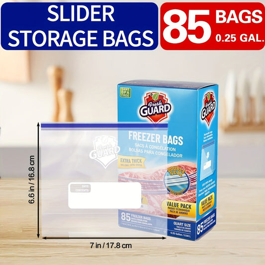 Food Storage Bag Kitchen Organizer 85-Piece Resealable 0.25-Gallon Pack for Pantry, Fridge or Freezer