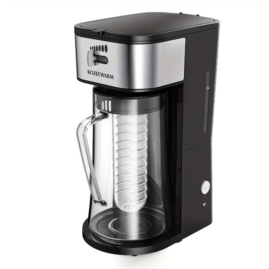 Iced Tea & Coffee Maker 3 QT Pitcher with Reusable Filter Basket | Adjustable Brew Strength | Cold Brew Machine for Iced Tea, Lattes, Lemonade & Flavored Water | Black