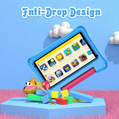 PRITOM Toddler Tablet 7 Inch Android 13, 4GB RAM 32GB ROM 1TB Expandable Storage, Dual-Band WiFi Quad-Core HD IPS Screen, Parental Control Educational Silicone Protective Case, Kids Tablet for Ages 3-10 – Blue Pink