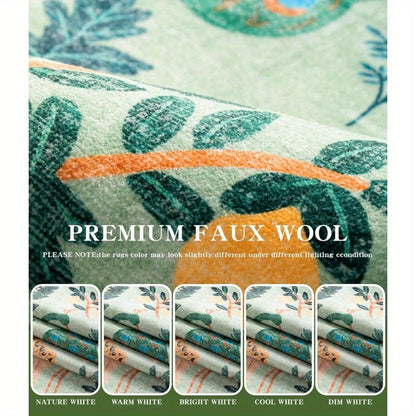Area Rug, Jungle Animal and Tiger Print Indoor Carpet in Black, Green or Pink with Four Room-Size Options