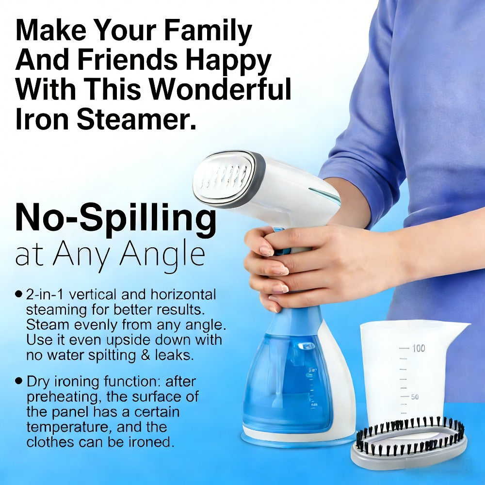 1800W Handheld Garment Steamer with Three Steam Settings, 10oz Tank, 9.8ft Cord and Two Colors