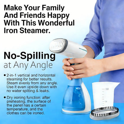 1800W Handheld Garment Steamer with Three Steam Settings, 10oz Tank, 9.8ft Cord and Two Colors