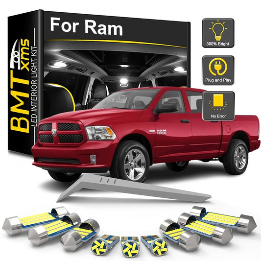 Interior LED Lights Kit for Dodge Ram 1500 2500 3500 – Canbus 6000K Cool White Map Dome Trunk License Plate Bulbs 1994–2023 (13–18 Pcs)