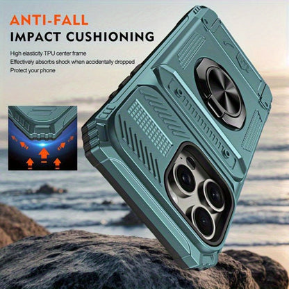 Wallet-Style iPhone Case with Card Slot, Ring Holder and Kickstand in 125 Model and Color Options