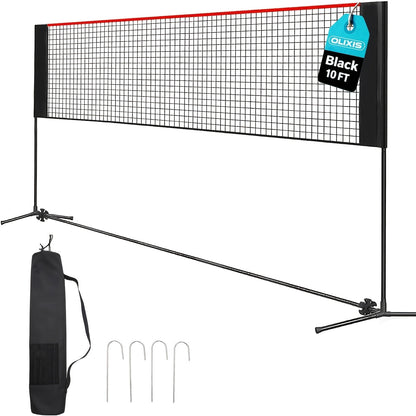 Badminton Volleyball Net Portable Adjustable Height 10ft 14ft 17ft Weather-Resistant Outdoor Indoor Backyard Pool Court Net with Carry Bag for Backyard Lawn Beach Park Play