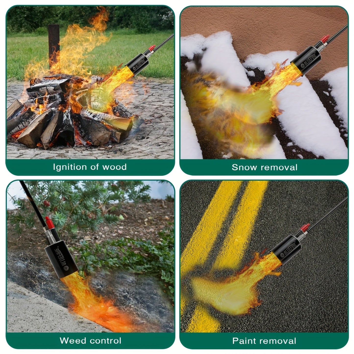 Propane Weed Torch | Flame Weeder Ice Melter Outdoor Roof Driveway