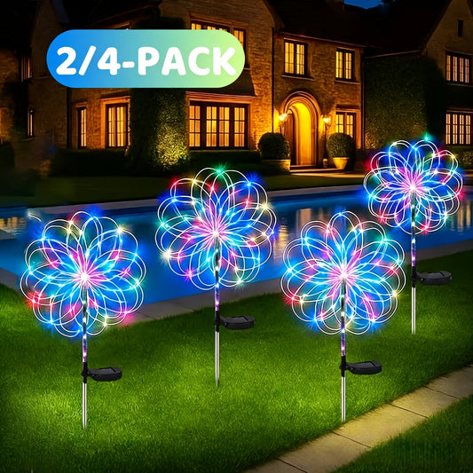 Solar Firework Garden Lights 4-Pack, 8 Modes Waterproof