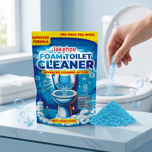 Toilet Cleaning Powder with Foam – Odor Removal, Stain Dissolving & Pipe Unclogging Bathroom Cleaner