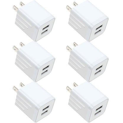 Dual Port USB Wall Charger 2.1A – JOZASHON 5V Cube Power Adapter Charging Block Brick for iPhone 16 15 14 13 12 11 Pro Max SE XS XR X 8 7 6 Plus, Samsung Galaxy, Android Phones (3-8 Pack)