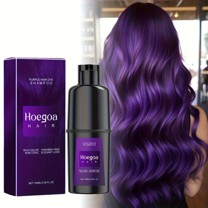 Hair Color Shampoo, Hoegoa Hair 3-in-1 100ml Color Foam with Purple, Black, Red or Brown Options