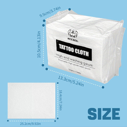 Tattoo Green Soap Cleaning Kit Neebol 8.5oz Concentrated Soap Squeeze Bottle Moisturizing Balm Cream Lint-Free Wipes Complete Skin Care Set Before After Tattooing Body Art