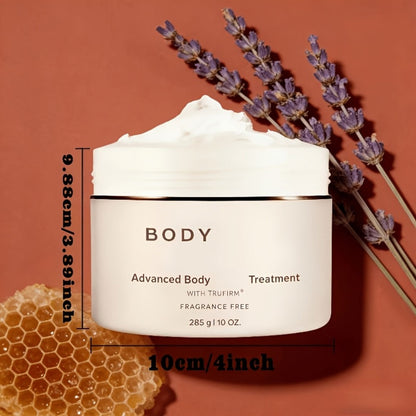 Body Cream TRUFIRM 285g Screw-Top Jar with White Cream Texture for External Shoulder Arm and Body Application