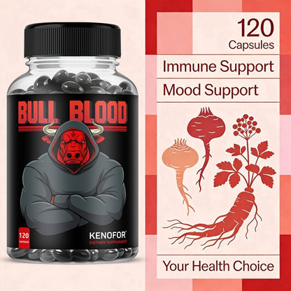 Dietary Supplement Capsules with KENOFOR Label, Horny Goat Weed, Maca Root, Saw Palmetto and 120 Count