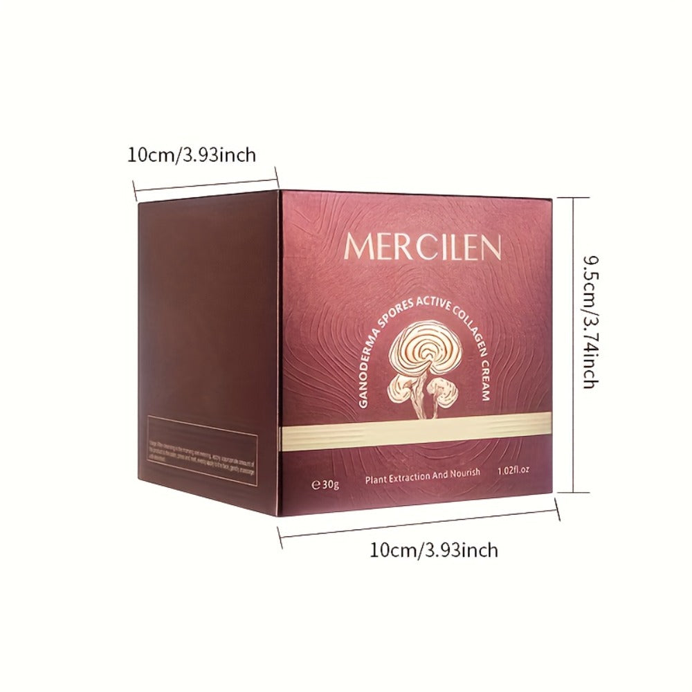 Face Cream Reishi Mushroom Collagen 30g Formula with Hyaluronic Acid in an Alcohol-Free Jar