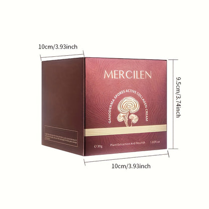 Face Cream Reishi Mushroom Collagen 30g Formula with Hyaluronic Acid in an Alcohol-Free Jar
