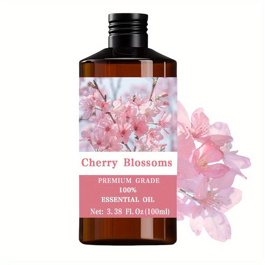 Essential Oil Cherry Blossom Delicate Floral Aroma in 100ml Bottle for Diffuser, Massage and Personal Care