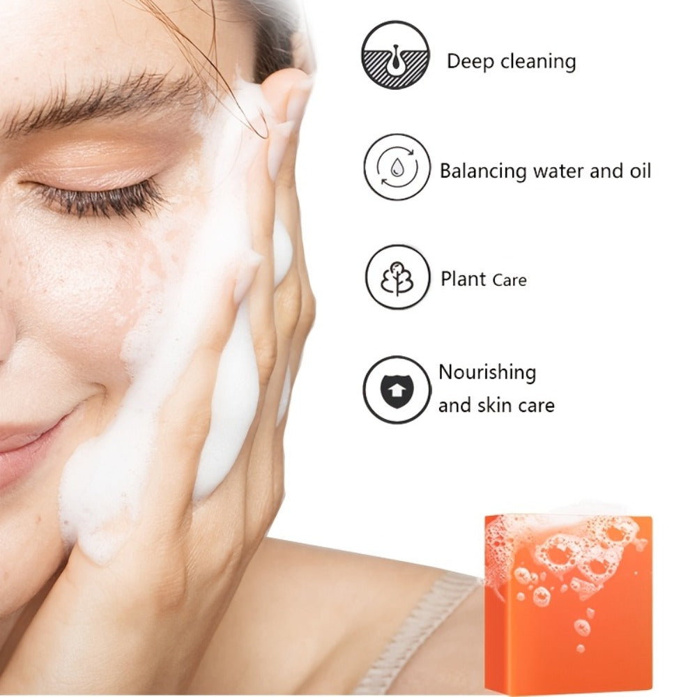 Kojic Acid Brightening Bar Soap 6-Pack – Rose Extract & Glycerin Formula for Dark Spots, Oil Control & Even Skin Tone | Moisturizing Gentle Cleanser for Face, Hand & Body | Natural Orange Scent, 100g Each