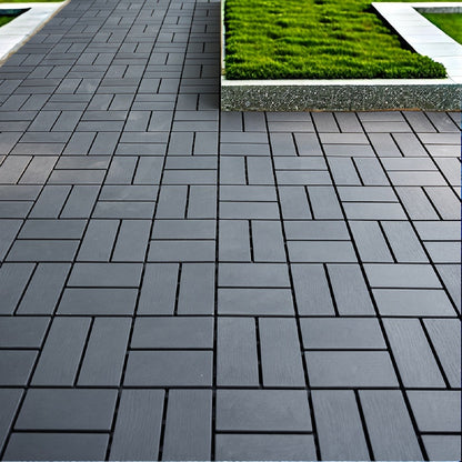 Interlocking Deck Tiles 44-Pack 12"x12" Waterproof Outdoor Patio Tiles – All-Weather PP Material, High Load-Bearing, Easy Snap-Lock Install, Grid Pattern Flooring for Poolside, Balcony, Backyard, Patio & Bathroom