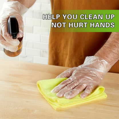 Clear CPE Poly Disposable Gloves with 200- or 1000-Piece Packages and Restricted S, M or XL Size Mapping