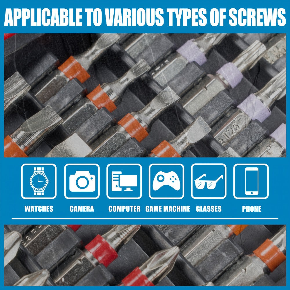 83-Piece YW080 Driver Drill Bit Set with S2-Labeled Bits, Nut Drivers, Holders and Storage Case