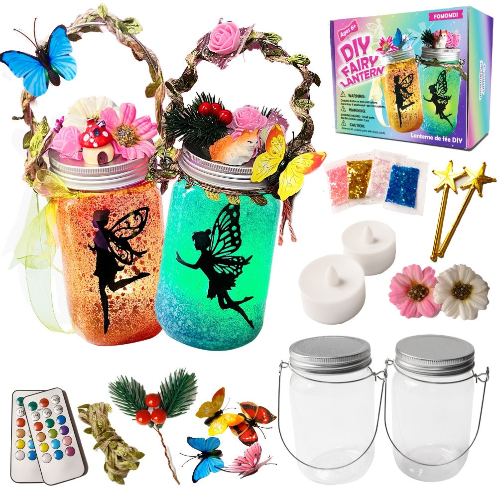Fairy Lantern DIY Craft Kit for Girls Ages 6+ – Color Changing LED Mason Jar Night Light with Remote Control, Arts & Crafts Activity Set, Birthday Christmas Holiday Gift for Kids