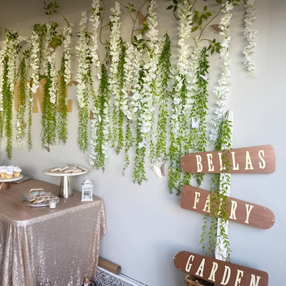 Artificial Flowers 24-Pack Wisteria Vine Garland with 3.6FT Silk Strands in Five Color Options