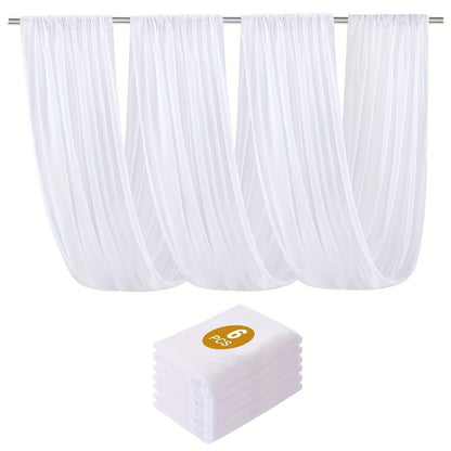 Six-Pack 63-by-118-Inch Sheer Chiffon Wedding Drape Curtains in 12 Source-Labeled Color Options