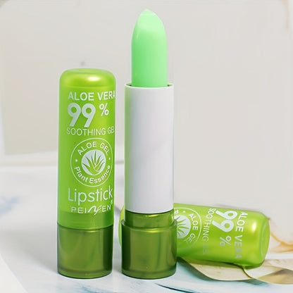 Aloe Vera Magic Lip Balm 6 Pack Green to Pink — Color Changing Temperature-Sensitive Formula, Moisturizing Soothing Natural Tint, Long-Lasting Hydration Lip Care for Women & Girls