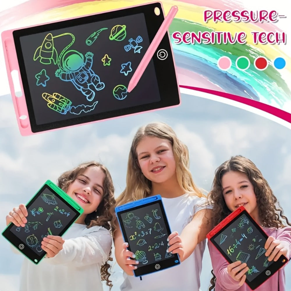 LCD Writing Tablet 4 Pack 8.5 Inch Colorful Doodle Board Reusable Electronic Drawing Pad Educational Toy for Kids Ages 3-6 Boys Girls Home School Travel Gift