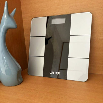 Smart Body Fat Scale with Wireless App Sync – Digital Bathroom Scale, Body Composition Tracker, Battery-Powered, Compact Design for Home & Bathroom, Easy Placement, Gray