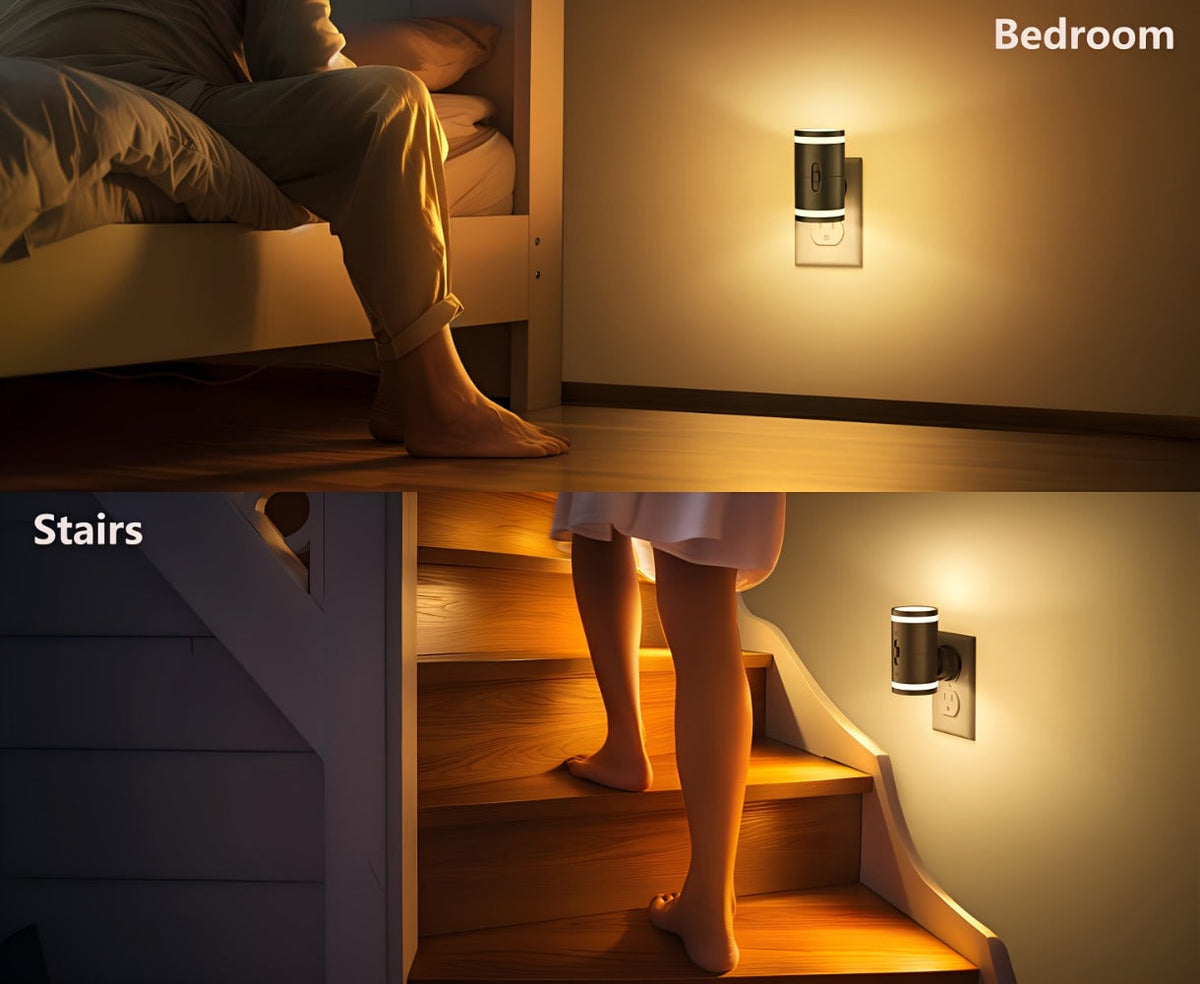 LED Night Light Plug In Dusk to Dawn Sensor, 5-120LM Adjustable Brightness, 3 Color Temperatures