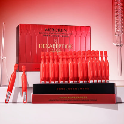 Face Serum Mercilen Red Ginseng 6-Peptide Collagen Ampoule Box with 30 Individually Packed Portions