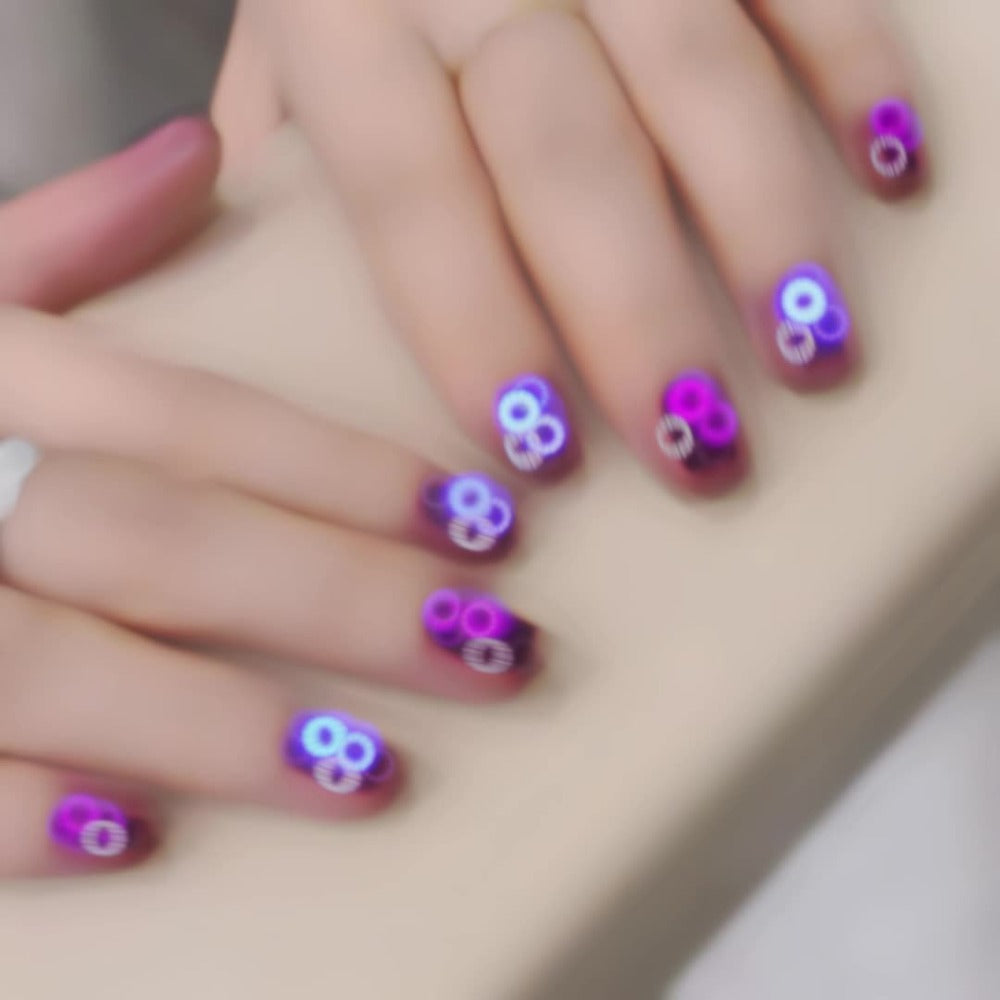 Gel Nail Polish Set with XEIJAYI Label, 4 Purple Iridescent Cat Eye Colors and M130 Gel Shade