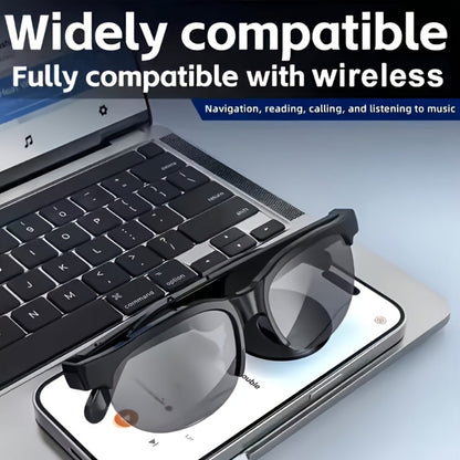 Smart Glasses Translation Eyewear with Bluetooth Open-Ear Speaker, Built-In Microphone and Black Frame