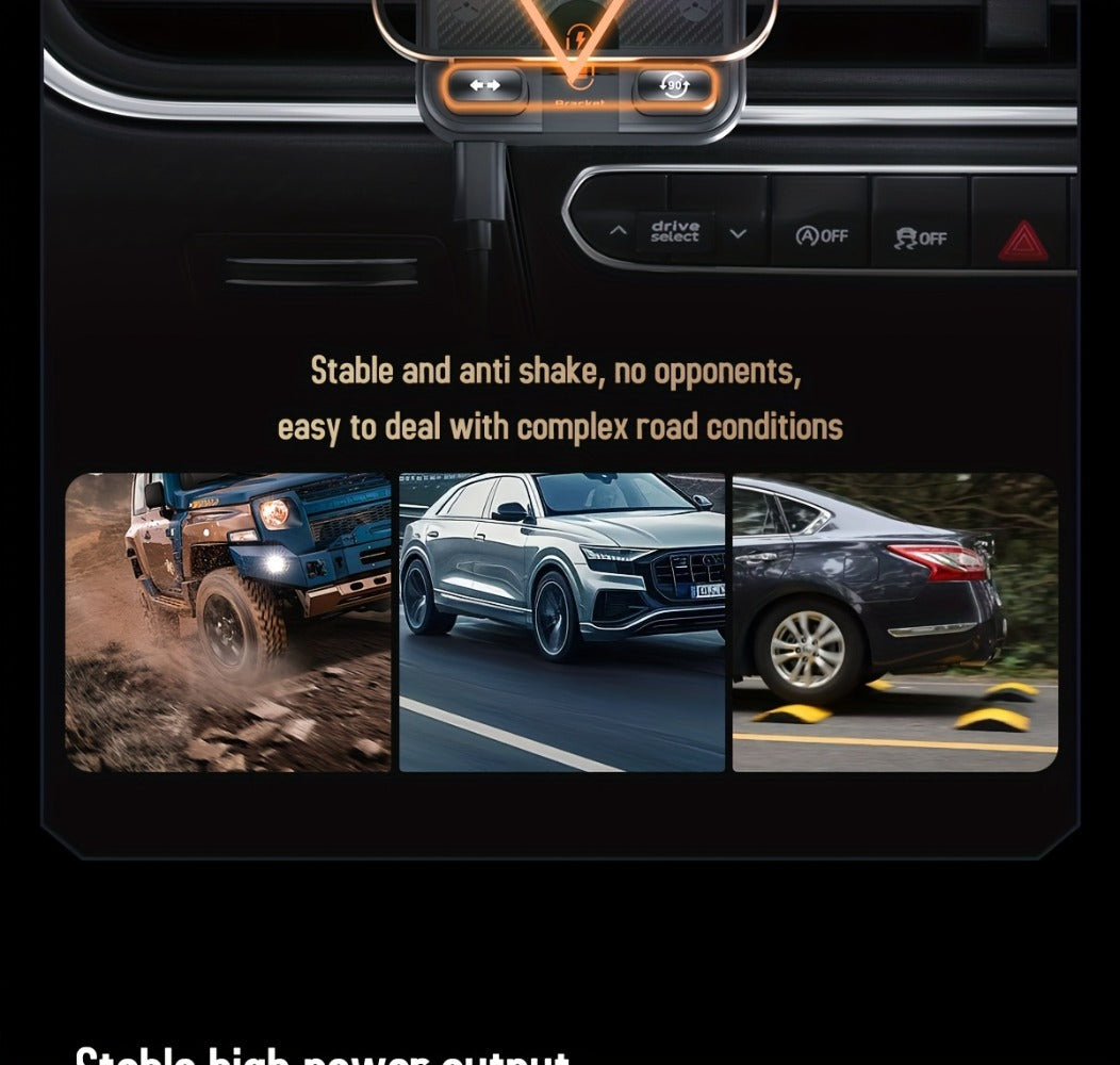 Car Wireless Charger 15W Auto-Align Smart Sensor FOD Detection Auto-Sensing Infrared Clamp 4mm Case Friendly Rotating Air Vent Mount for iPhone 17 16 15 14 Pro Max, Samsung Galaxy S24 S23 & All Qi Devices – Wired Backup Included