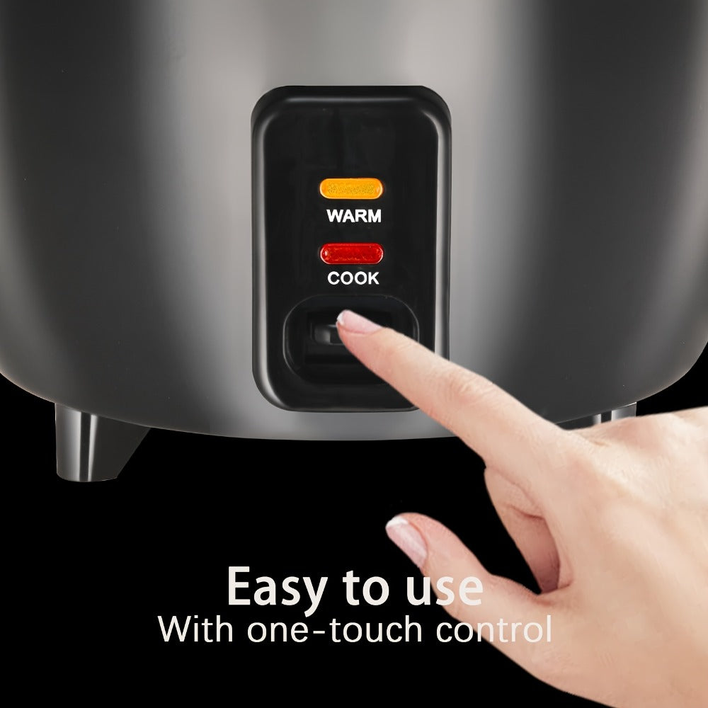 Three-Cup Uncooked / Six-Cup Cooked Rice Cooker with One-Touch Cook and Warm Modes, Inner Pot and Accessories