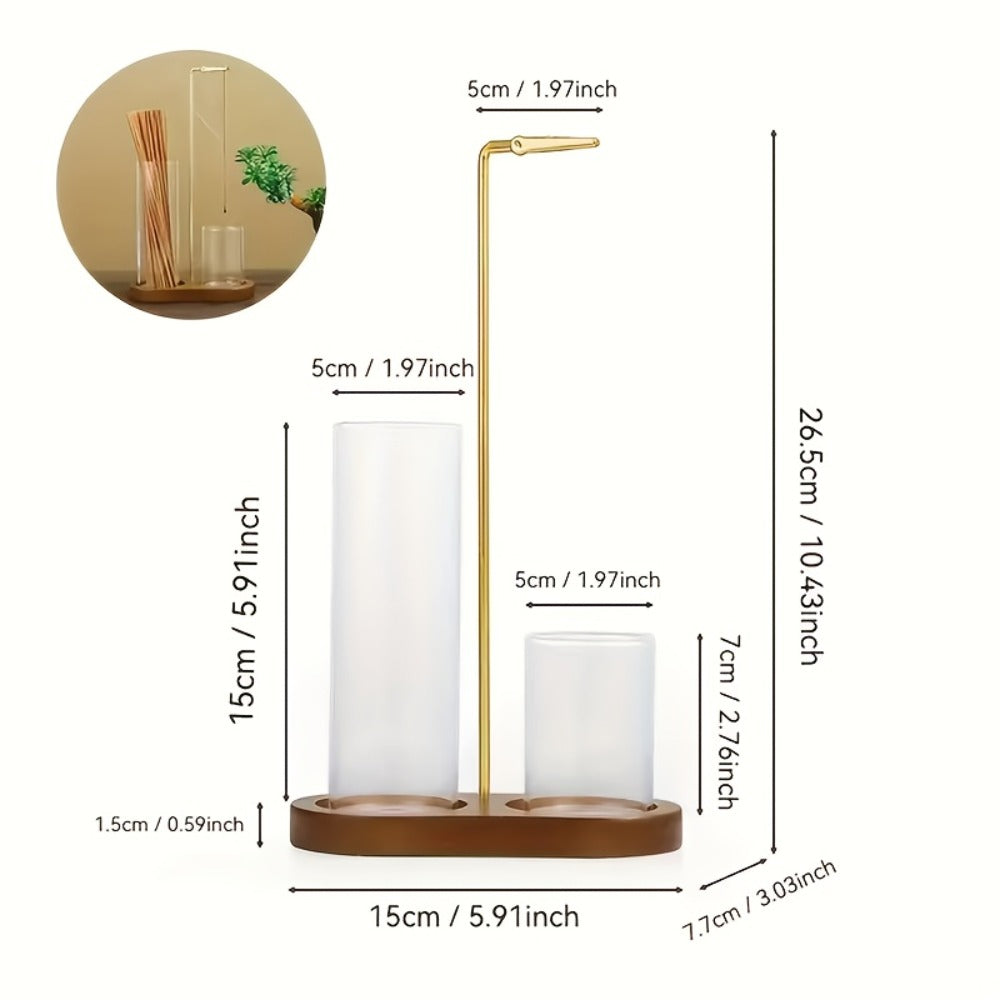 Glass Incense Burner 2-in-1 with Removable Ash Collector & Candle Holder, Incense Stick Holder for Meditation