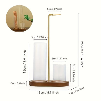 Glass Incense Burner 2-in-1 with Removable Ash Collector & Candle Holder, Incense Stick Holder for Meditation