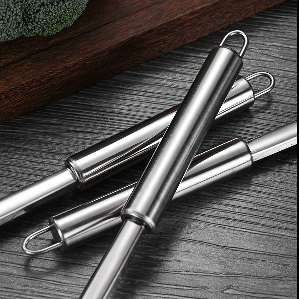 Stainless Steel Cooking Utensil Set 9 Piece for Nonstick Cookware – 304 Grade, Heat Resistant Ergonomic Handles, Dishwasher Safe, Space Saving Kitchen Tools with Hanging Holes for Home & Professional Chefs
