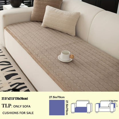 Sofa Cover Bohemian Short-Plush Quilted Panels for Armrest, Backrest and 2 to Large 4-Seater Sofas